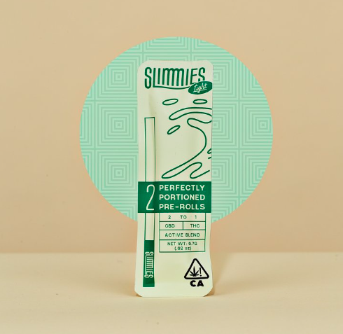 2 PACK  LIGHT |2:1 CBD:THC| BLUE DREAM PREROLLS  BY SLIMMIES
